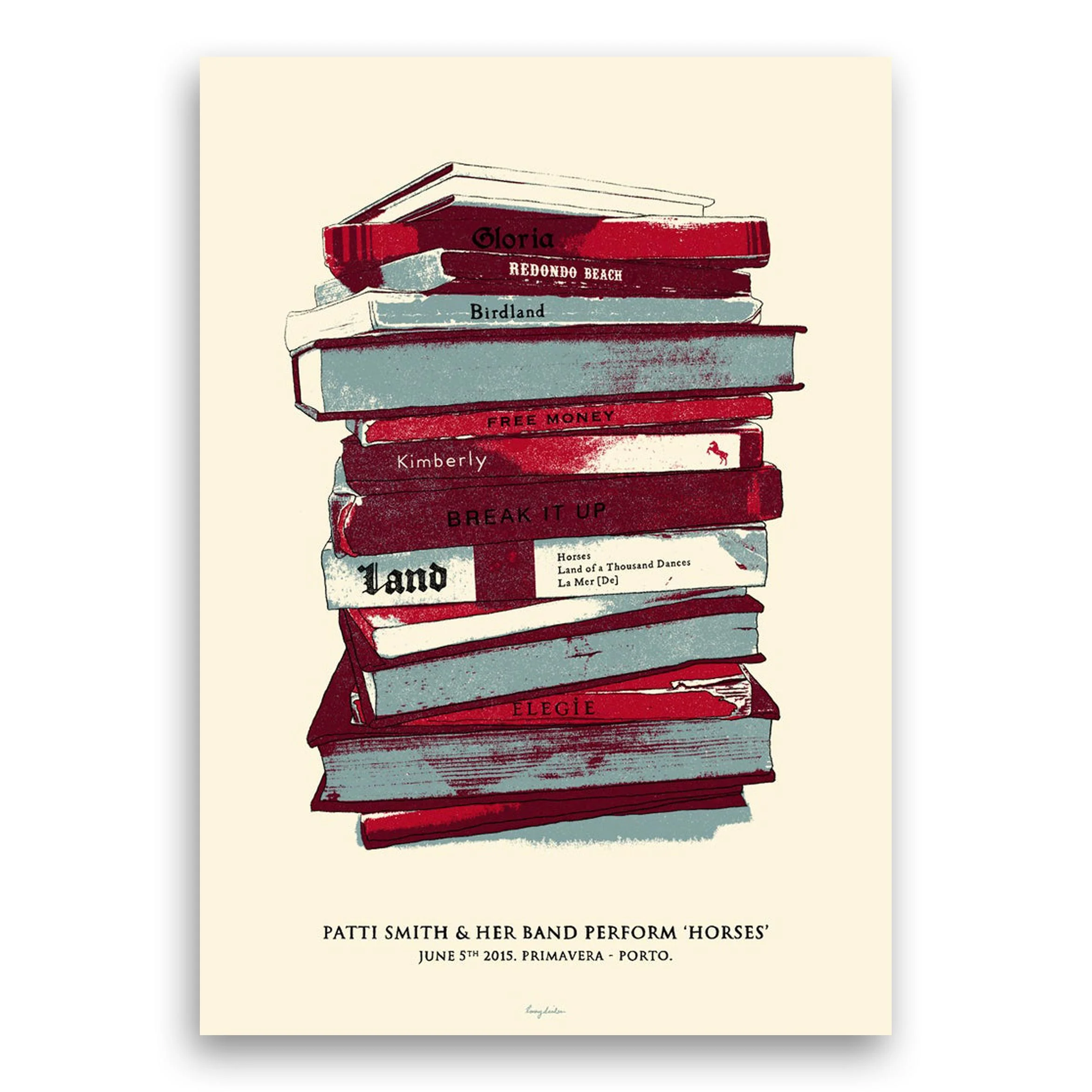 Patti Smith, Horses, Porto poster by Tommy Davidson-Hawley - hand pulled 3 colour screenprint, artist's proof - Image 6