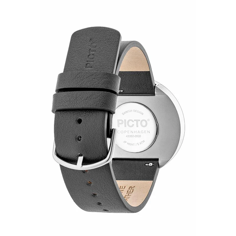 Picto watch - fresh olive dial, thunder grey leather strap - Image 4