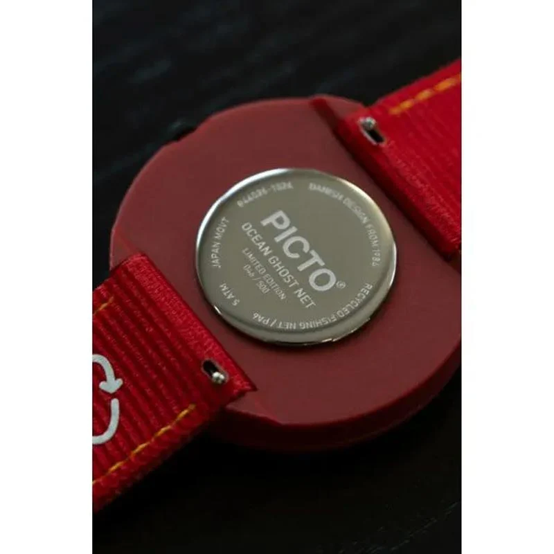 Picto Watch - Sunny Red Dial / Sunny Red Recycled Strap - Image 4