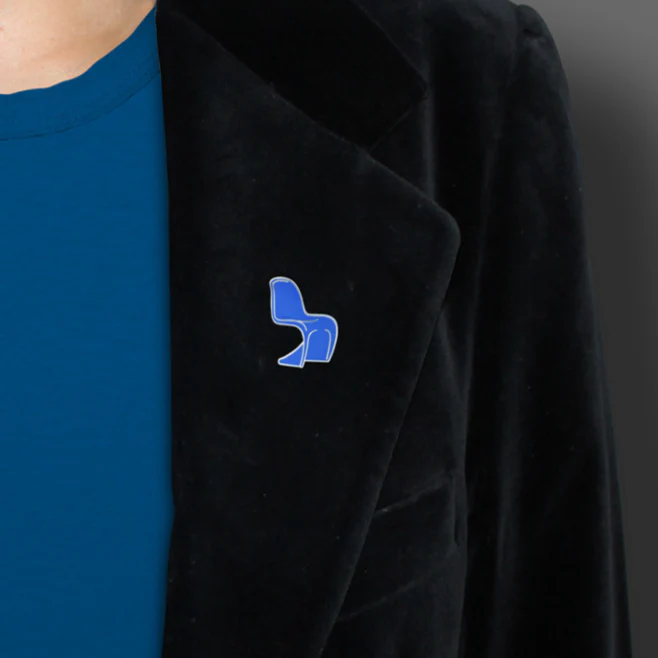 Blue Panton Chair Cloisonné Enamel Pin Badge - Image 4
