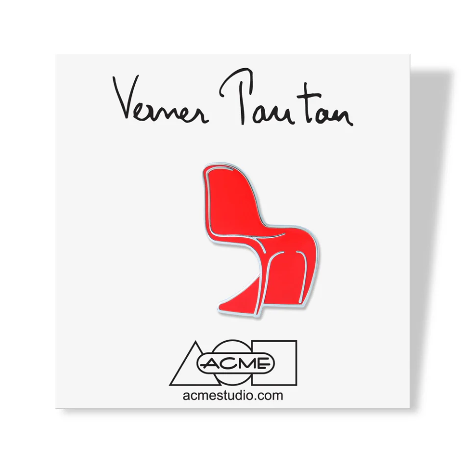Red Panton Chair Cloisonné Enamel Pin Badge - Image 2