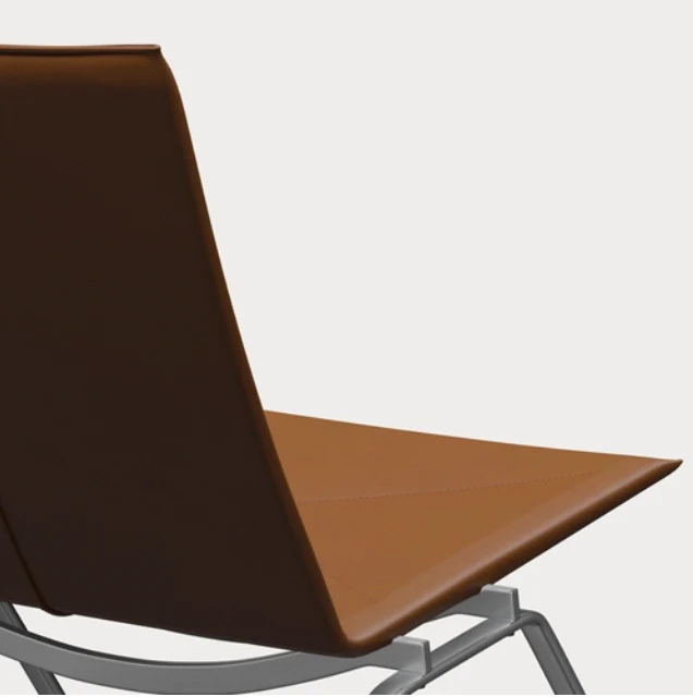 PK22 Lounge Chair - Aura Leather, Walnut - des. Poul Kjærholm, made by Fritz Hansen - Image 3