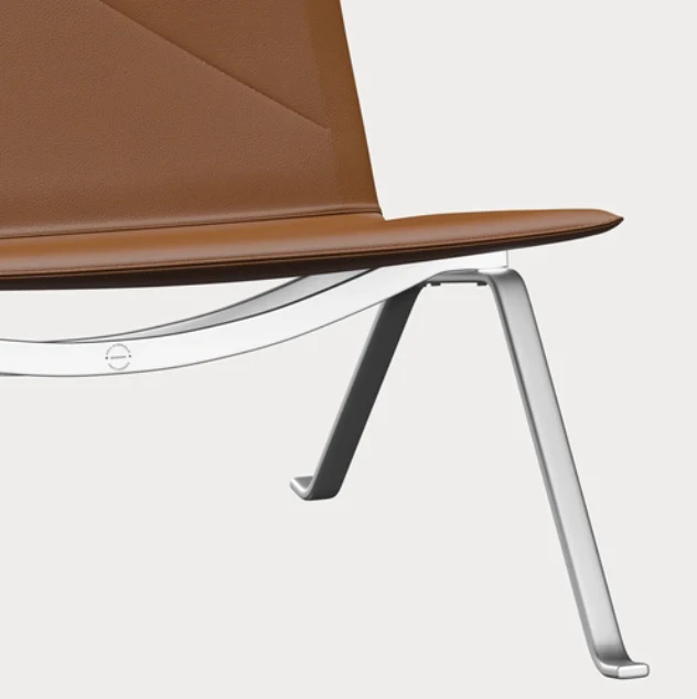 PK22 Lounge Chair - Aura Leather, Walnut - des. Poul Kjærholm, made by Fritz Hansen - Image 5
