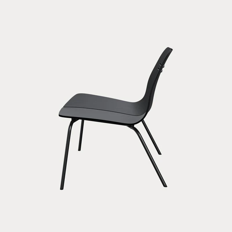 PK23 Lounge Chair - Black coloured veneer, black powder coated steel base - des. Poul Kjærholm, 1954 - Image 3