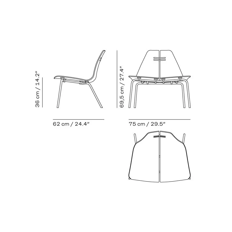 PK23 Lounge Chair - Black coloured veneer, black powder coated steel base - des. Poul Kjærholm, 1954 - Image 5
