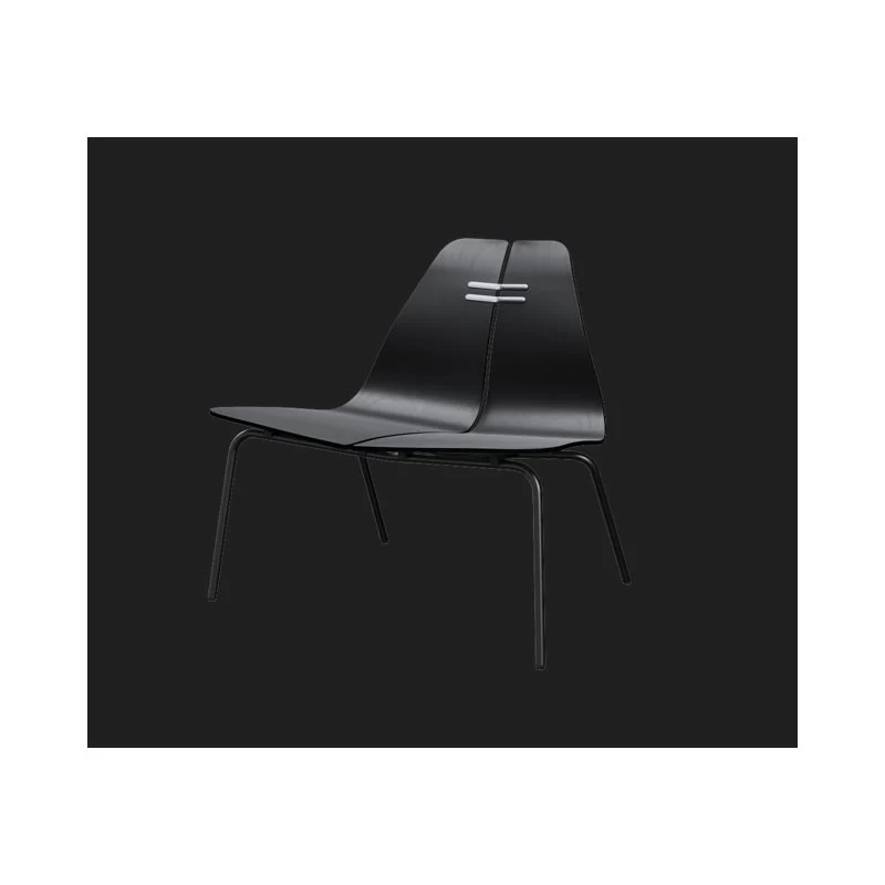 PK23 Lounge Chair - Black coloured veneer, black powder coated steel base - des. Poul Kjærholm, 1954 - Image 6