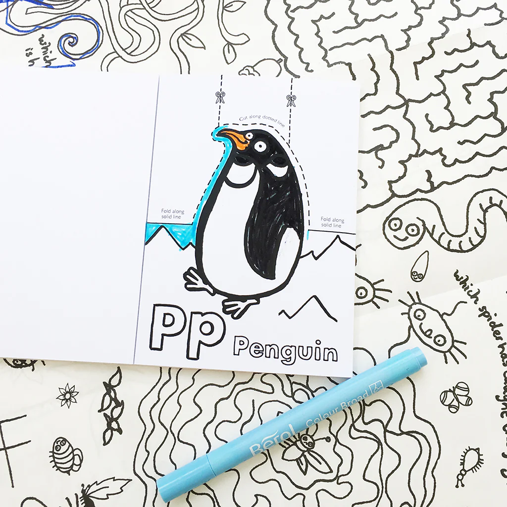 Pop up Animal Alphabet Pocket Book - 26 Animals to colour in - Image 4