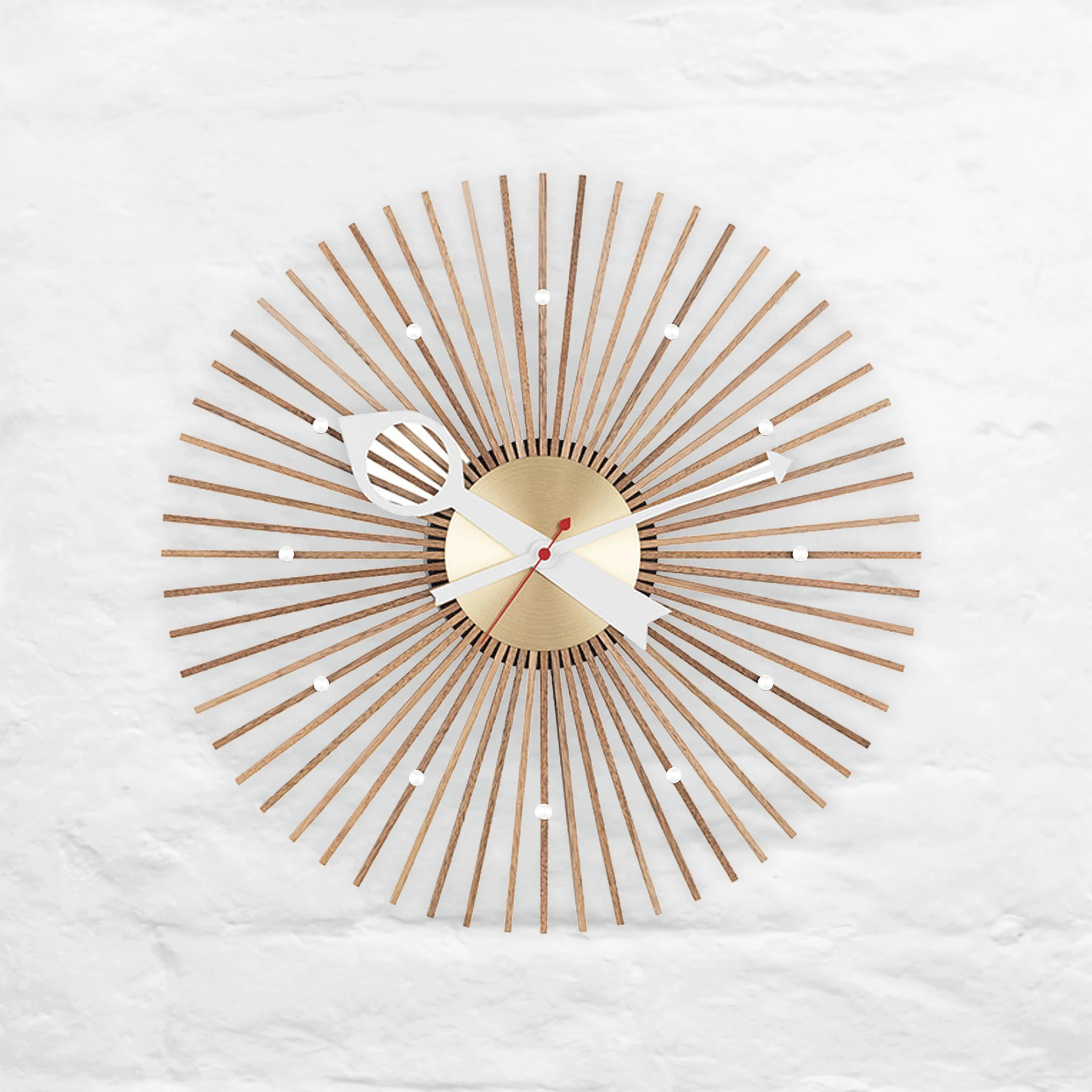 Popsicle wall clock (walnut) des. George Nelson, 1948 - 1960 (made by Vitra)
