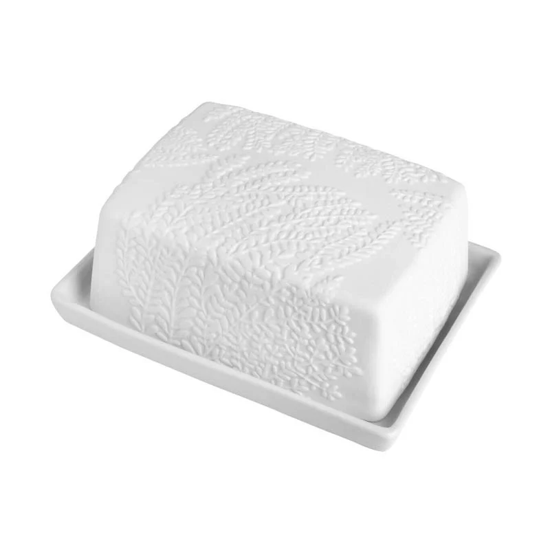 Porcelain 'Fern Leaf' Butter Dish by Räder - Image 5