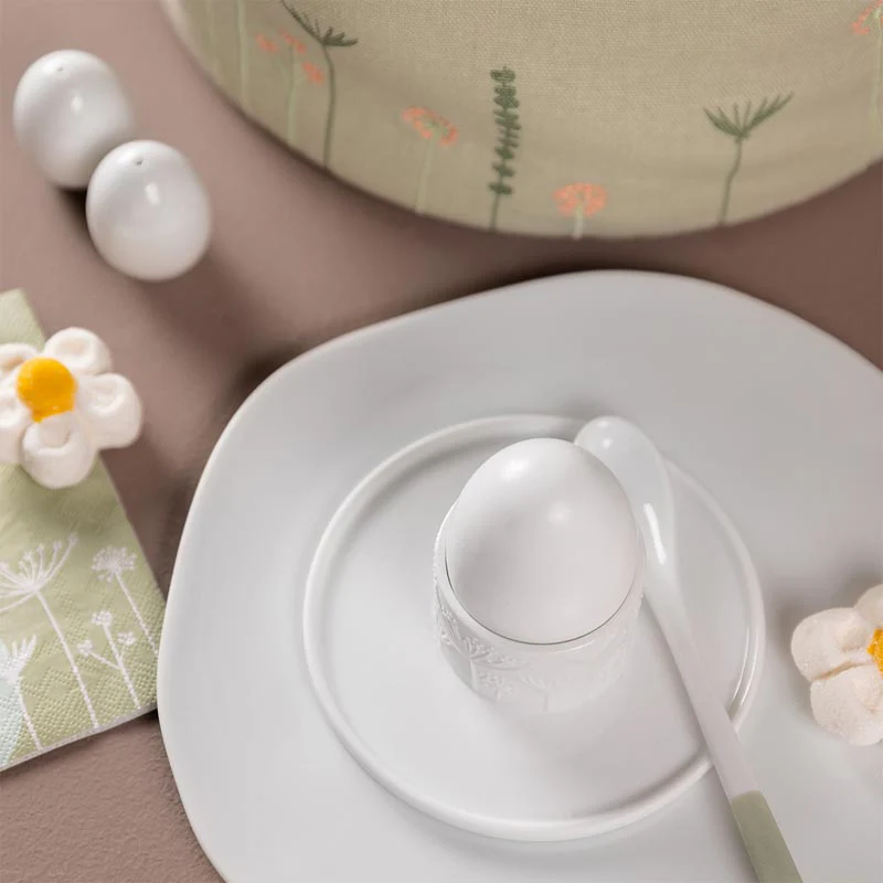 Porcelain floral egg cup and saucer by Rader - Image 2