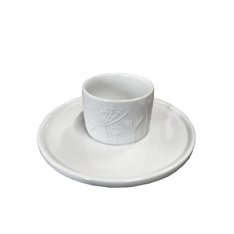 Porcelain floral egg cup and saucer by Rader - Image 3