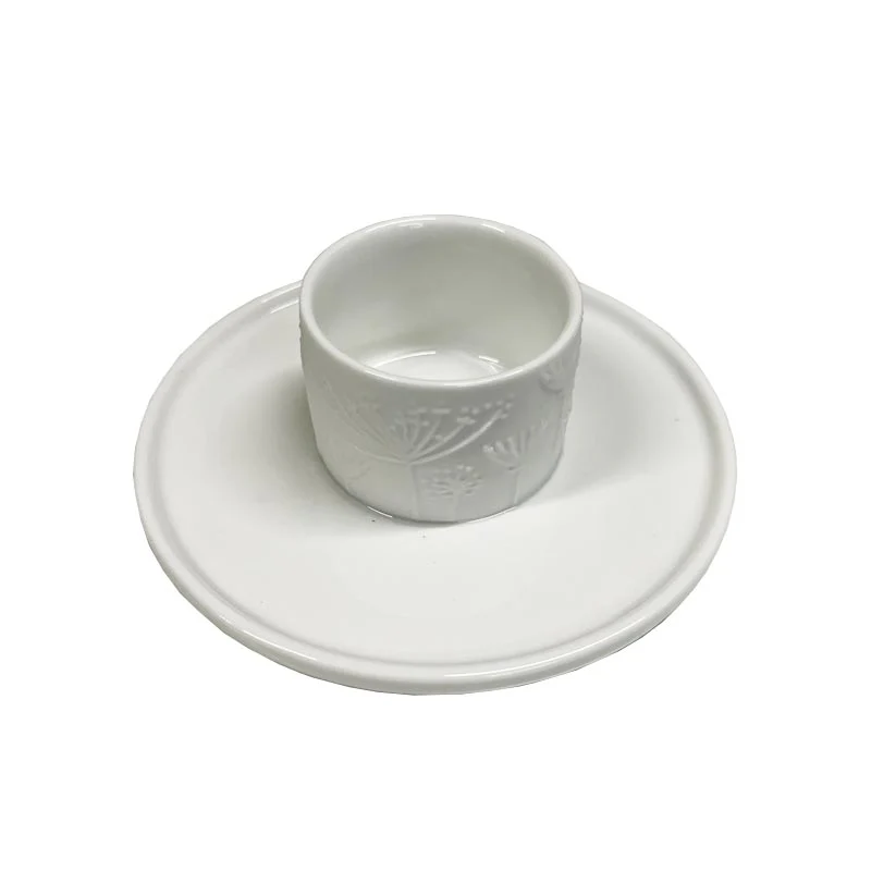 Porcelain floral egg cup and saucer by Rader - Image 4