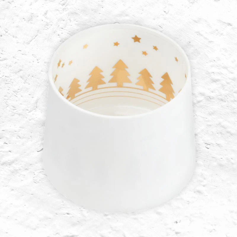 Porcelain tea light holder - Fir Forest - by Räder