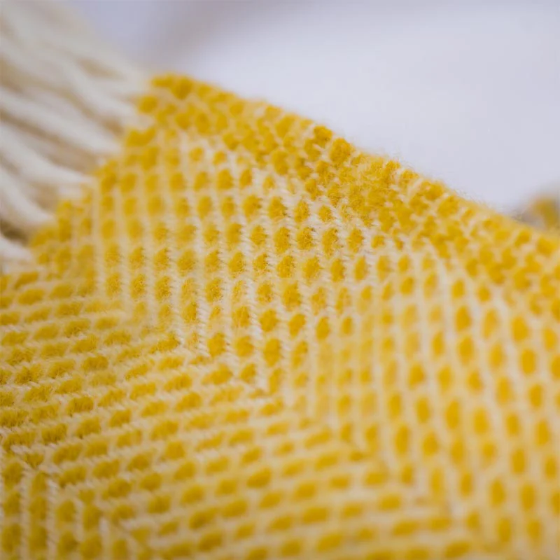 Pure New Wool Throw - Beehive Yellow - by Tweedmill - Image 3