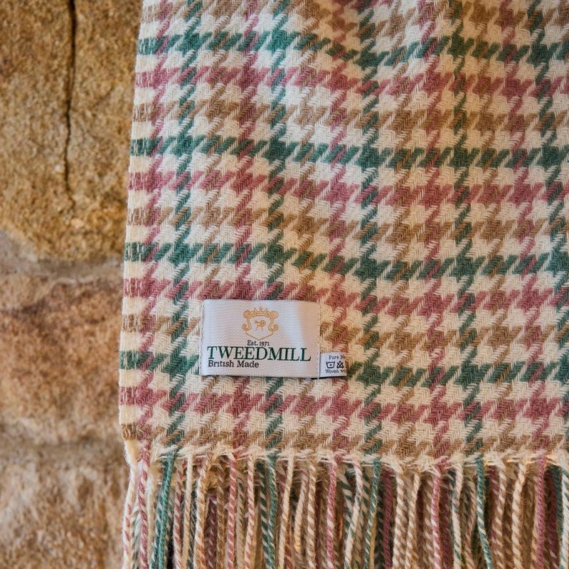 Pure New Wool Throw - Houndstooth Coastland - by Tweedmill - Image 3