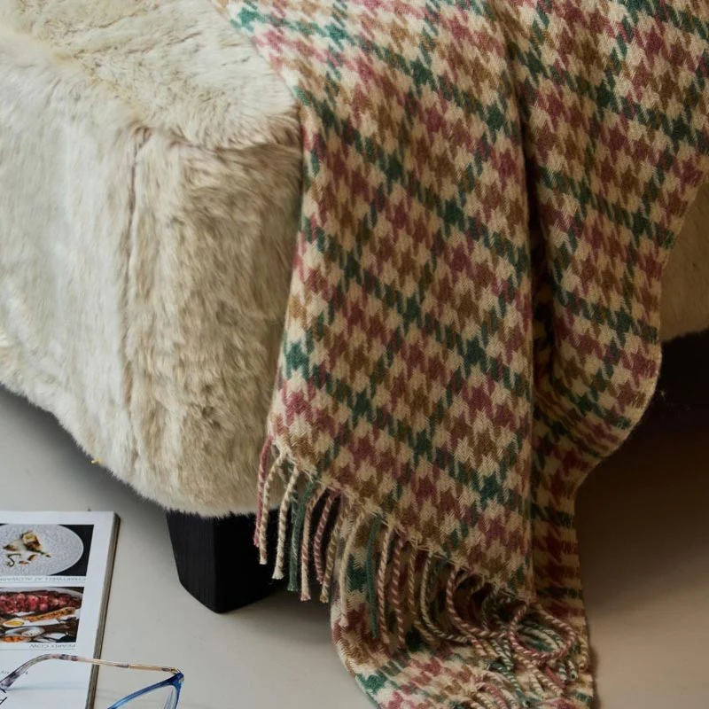 Pure New Wool Throw - Houndstooth Coastland - by Tweedmill - Image 5