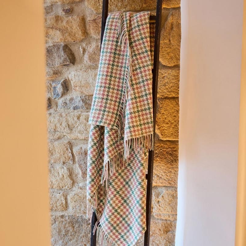 Pure New Wool Throw - Houndstooth Coastland - by Tweedmill - Image 6