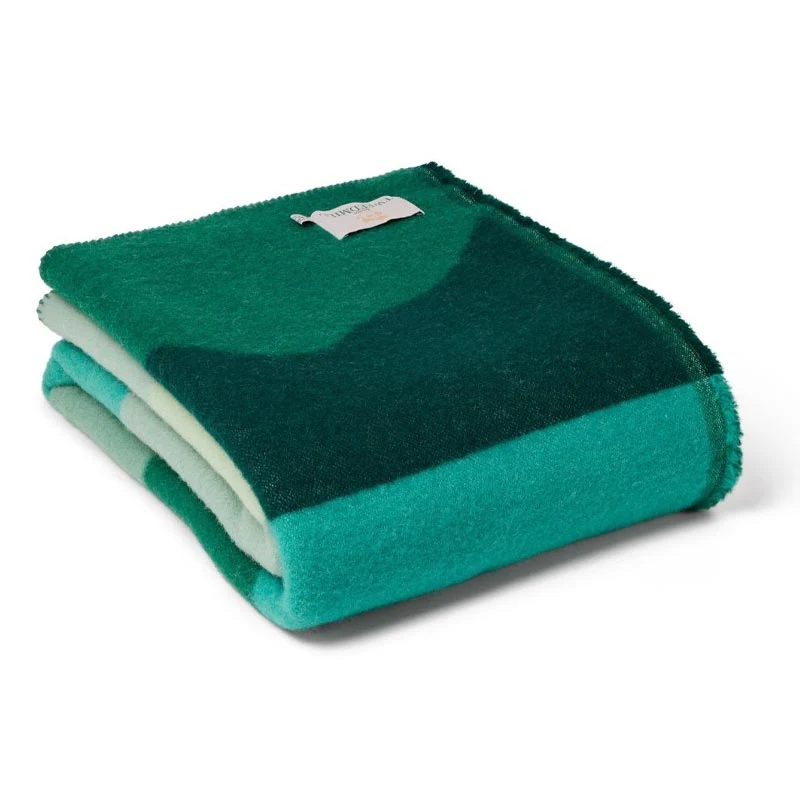 Pure New Wool Throw - Hills Jacquard Green - by Tweedmill - Image 2