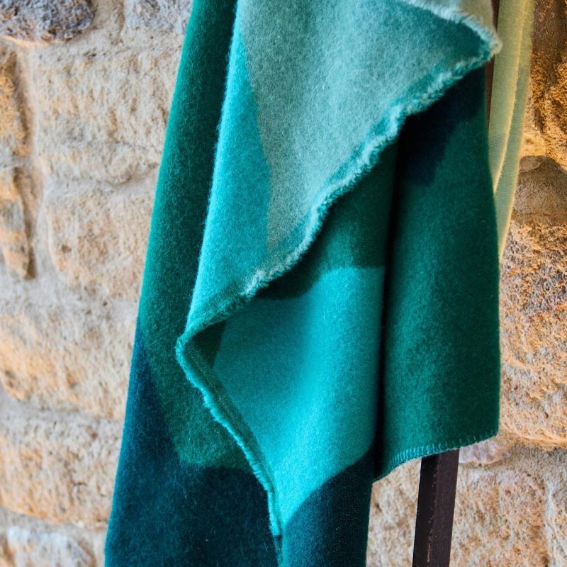 Pure New Wool Throw - Hills Jacquard Green - by Tweedmill - Image 4