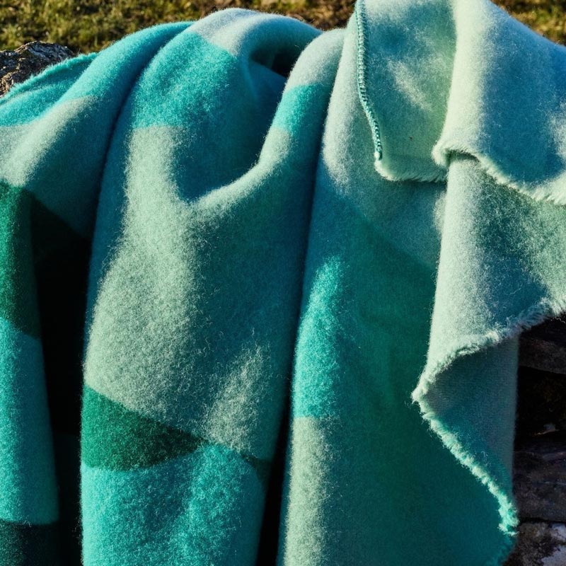 Pure New Wool Throw - Hills Jacquard Green - by Tweedmill - Image 5