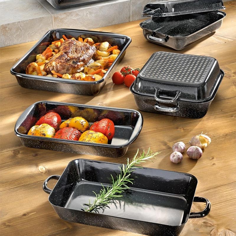 Rectangular Enamel Roasting / Baking Pan, 29 x 18 cm, by Riess Classic - Image 2