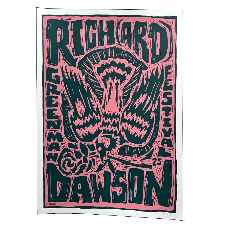 Richard Dawson poster by WeThreeClub - 2 colour screen print, signed and numbered by WeThreeClub (Copy) - Image 2