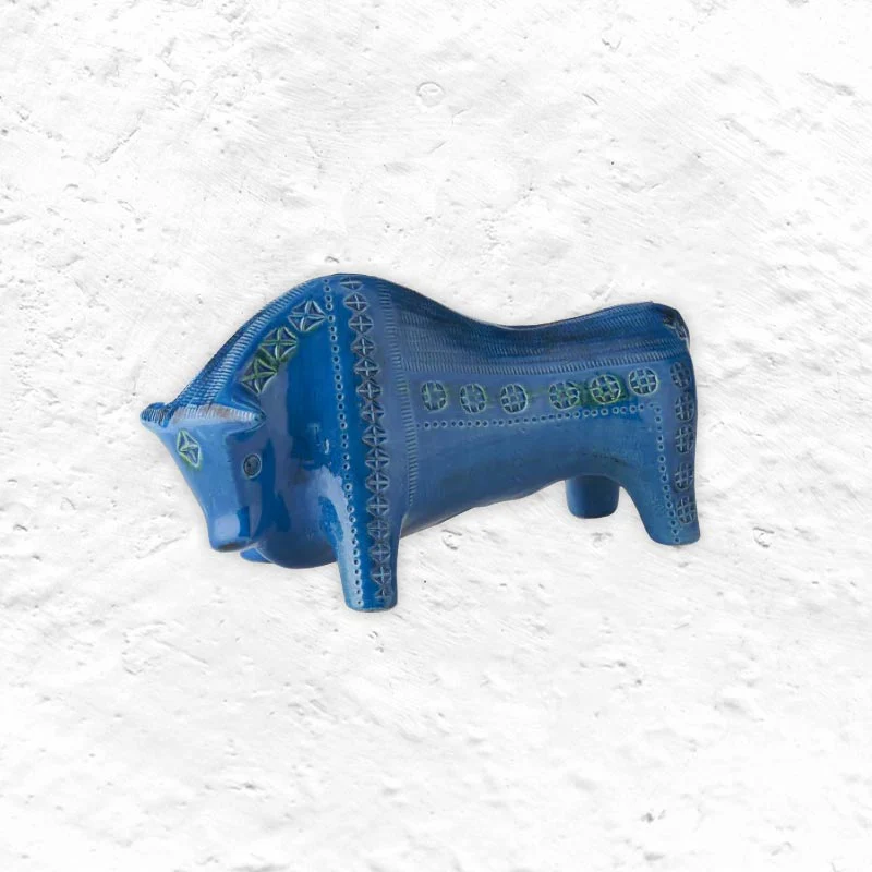 Rimini Blu Bull Number 14, des. Aldo Londi for Bitossi