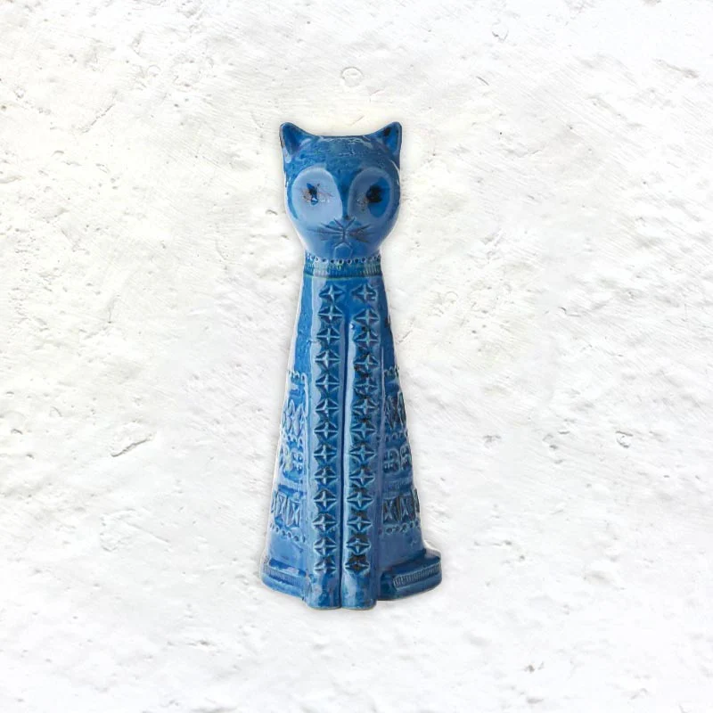 Rimini Blu Egyptian Cat Number 123 des. Aldo Londi for Bitossi