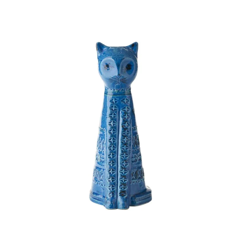 Rimini Blu Egyptian Cat Number 123 des. Aldo Londi for Bitossi - Image 2