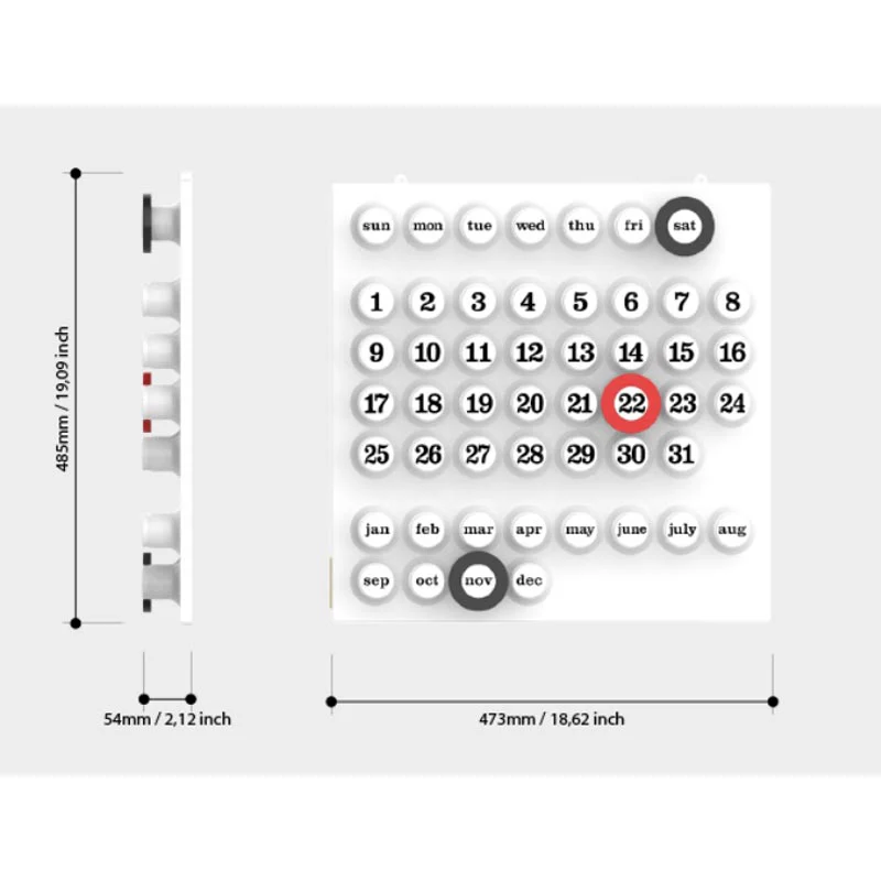 Ring-a-Date Perpetual Calendar - Orange - Image 3