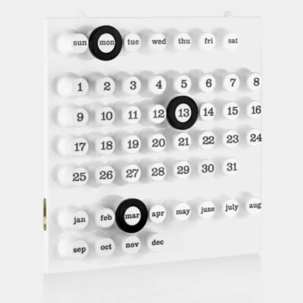 Ring a Date Perpetual Calendar - White - Image 4