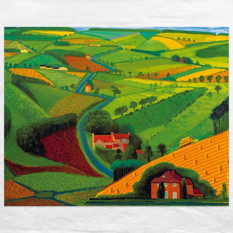 The Road Across the Wolds Poster by David Hockney