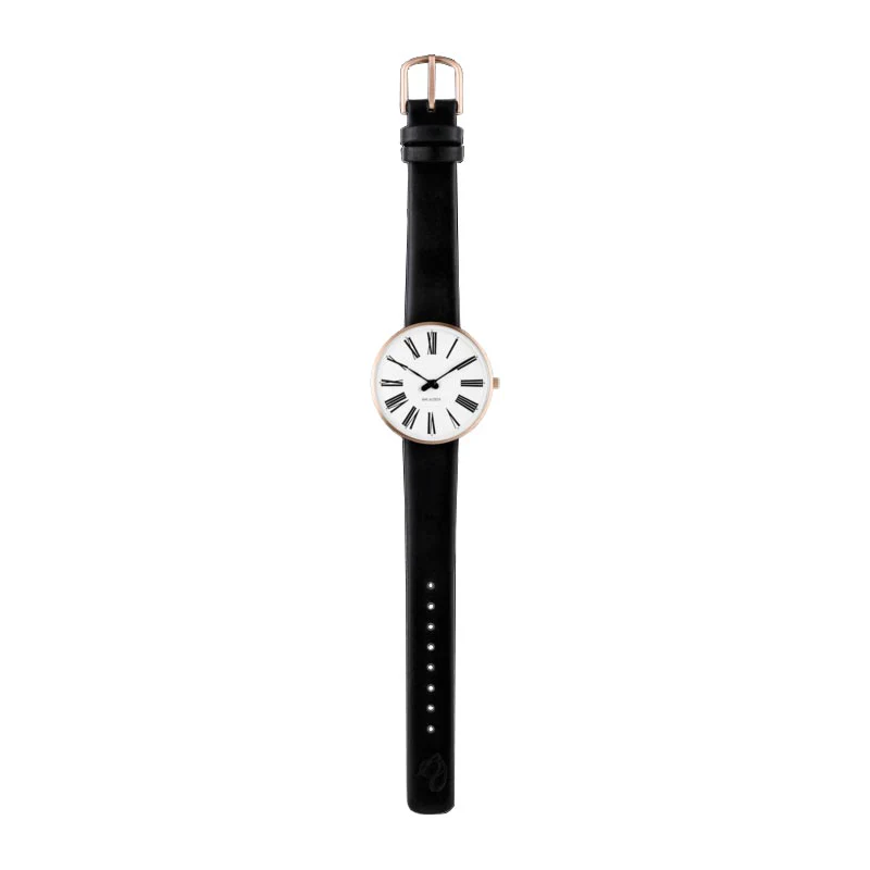 Roman watch des. Arne Jacobsen - 34mm - Rose gold buckle, white dial - Image 2