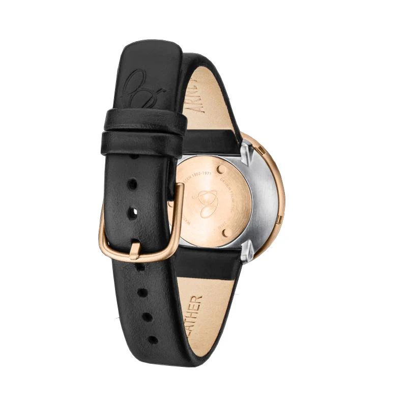 Roman watch des. Arne Jacobsen - 34mm - Rose gold buckle, white dial - Image 4