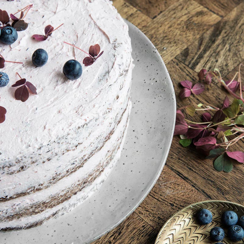 Rustic Cake Plate - Grey/Blue - by House Doctor - Image 2