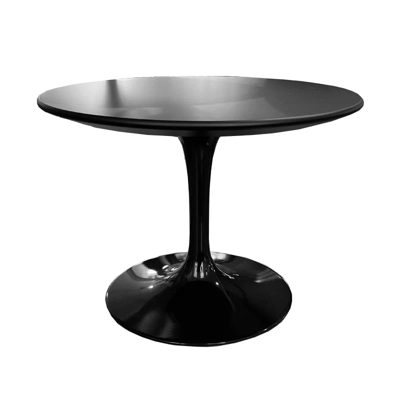 Saarinen round low side table - black top, black cast aluminium base - des. Eero Saarinen, 1957 (made by Knoll) - Image 2