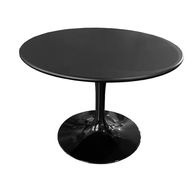 Saarinen round low side table - black top, black cast aluminium base - des. Eero Saarinen, 1957 (made by Knoll) - Image 3