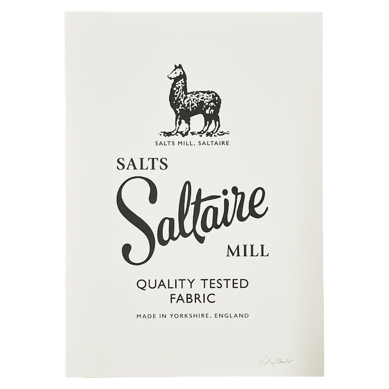 Salts Mill Archive Label Hand Pulled Screenprint by Rachael Lightowler - Image 3