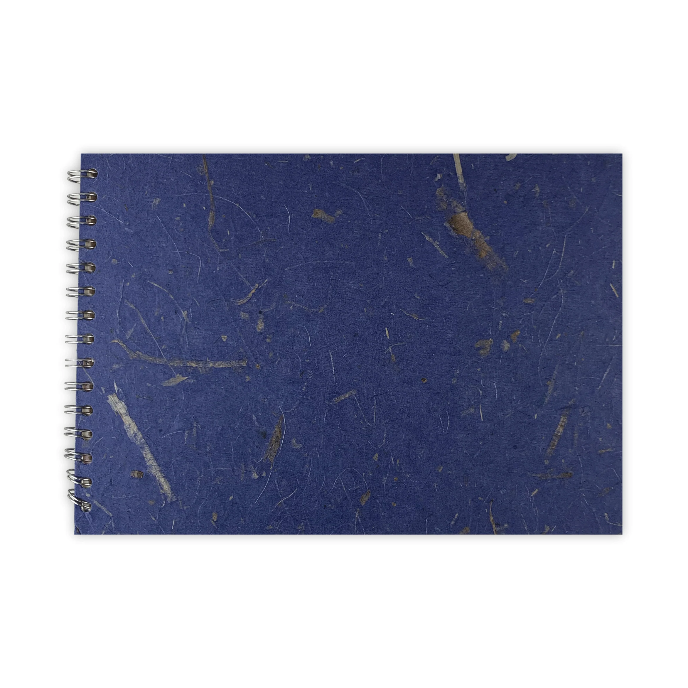 Sapphire A4 Spiral Bound Posh sketchbook by Pink Pig (silk & banana leaf tissue cover) - Image 2
