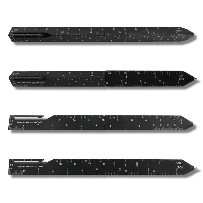 SCALE - Black Retractable Ball Point Pen, des. Shigeru Ban for ACME - Image 2