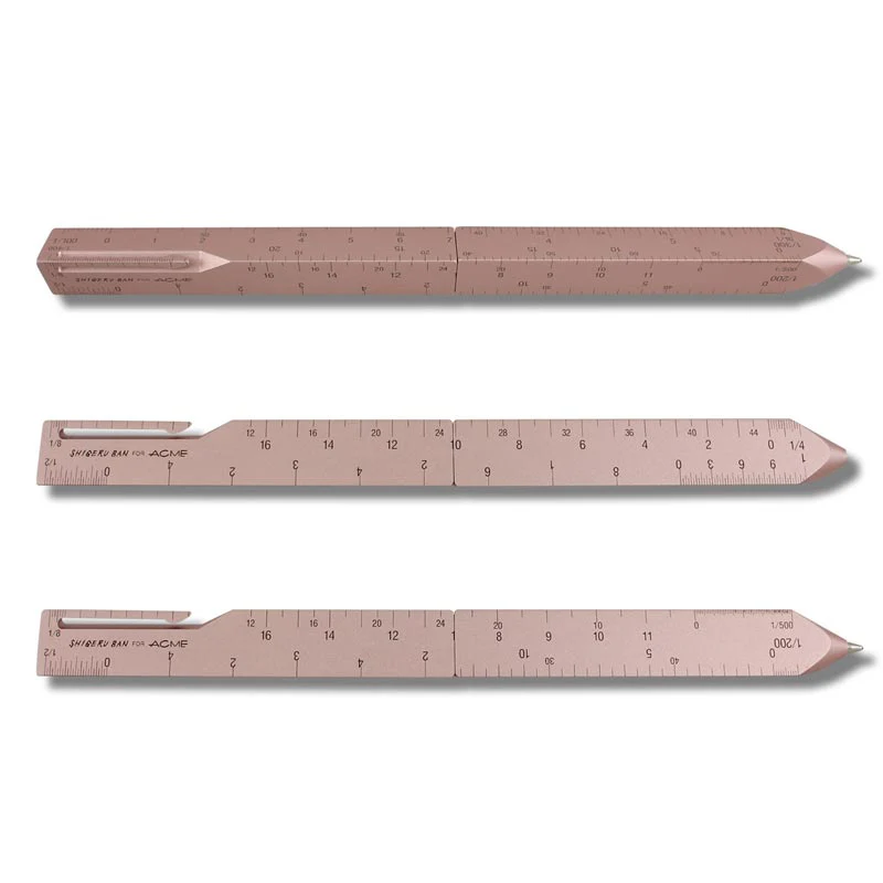 SCALE - Rose Gold Retractable Ball Point Pen, des. Shigeru Ban for ACME - Image 2