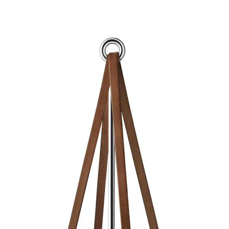 Season Candleholder Extension - mirror polished steel and brown leather - des. Maria Berntsen for Georg Jensen - Image 3