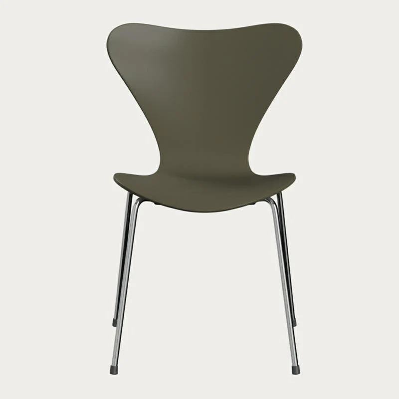 3107 Series 7 dining chair lacquered olive grey - des. Arne Jacobsen made by Fritz Hansen - Image 3