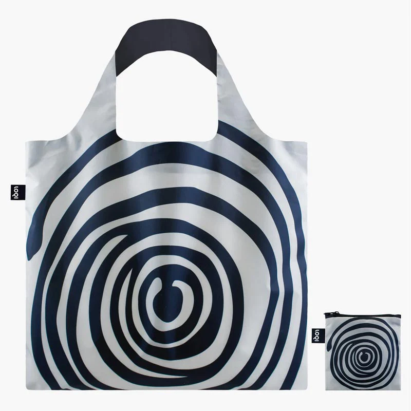 LOQI Foldaway Shopping Bag - Louise Bourgeois - Spirals Black - Image 2