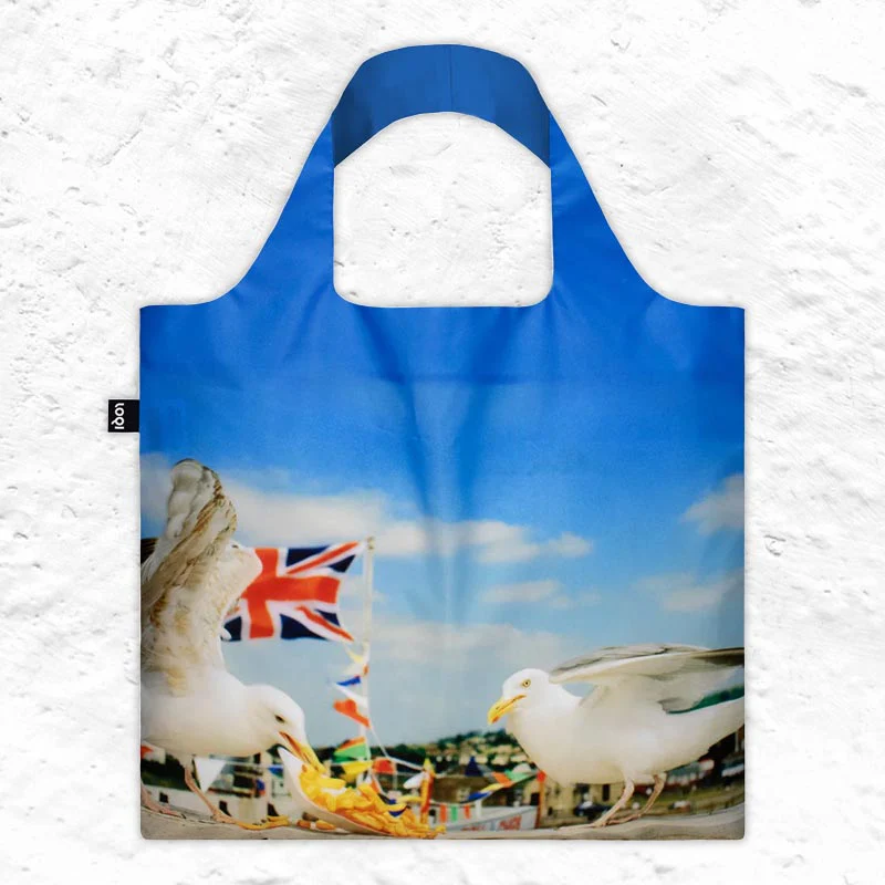 LOQI Foldaway Shopping Bag - Martin Parr - Seagulls Eating Chips