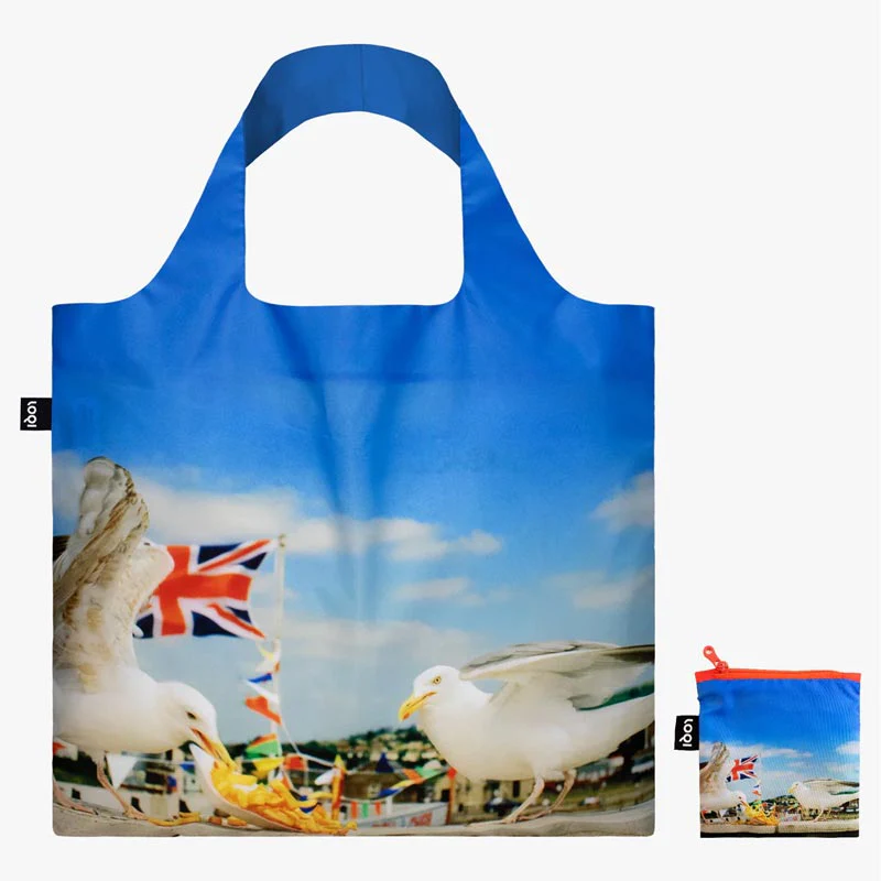 LOQI Foldaway Shopping Bag - Martin Parr - Seagulls Eating Chips - Image 3