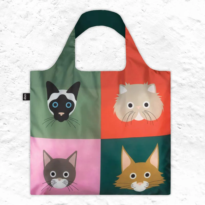 LOQI Foldaway Shopping Bag - Stephen Cheetham - Cats