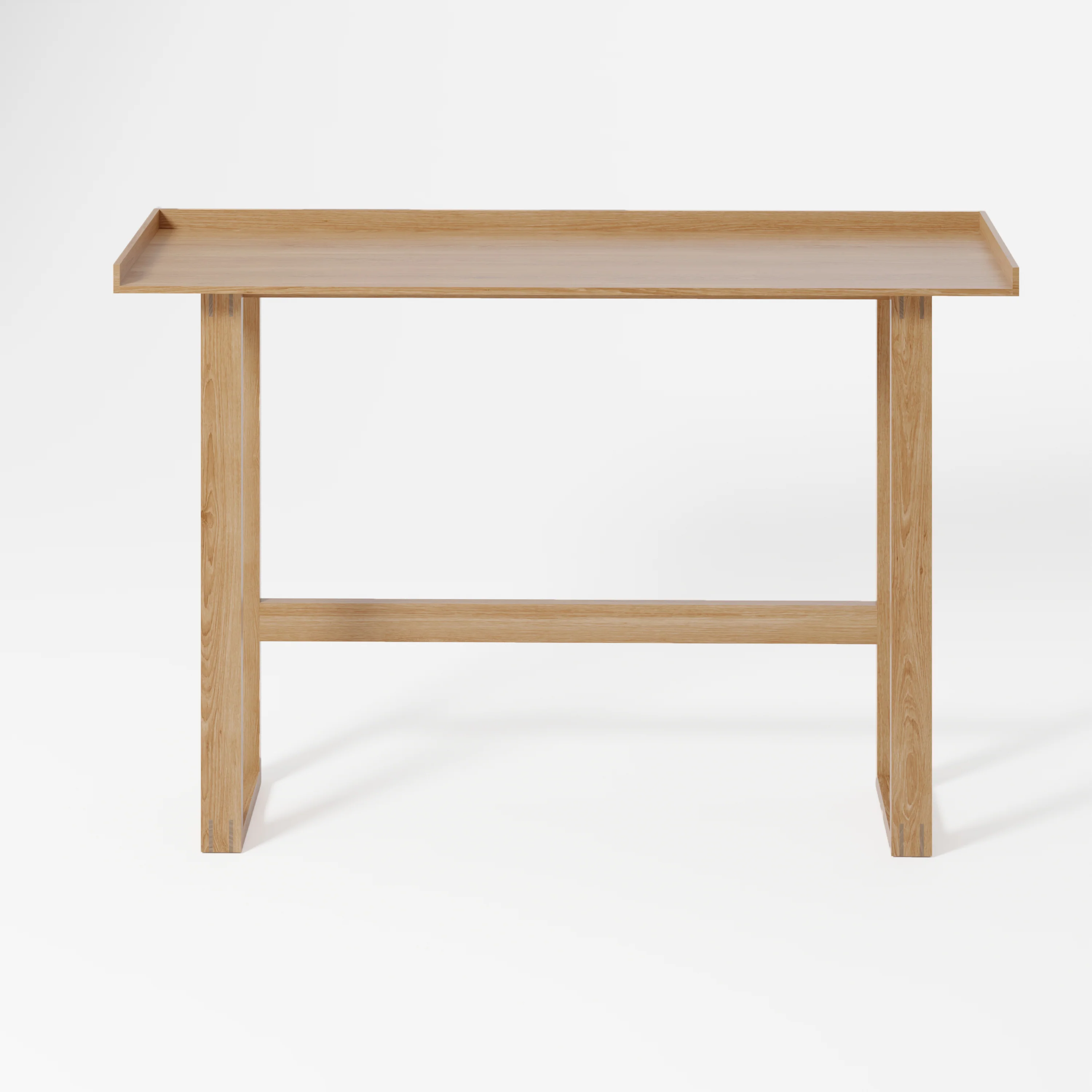 Slim laptop desk / dressing table - oak - design Lincoln Rivers for Wireworks - Image 4