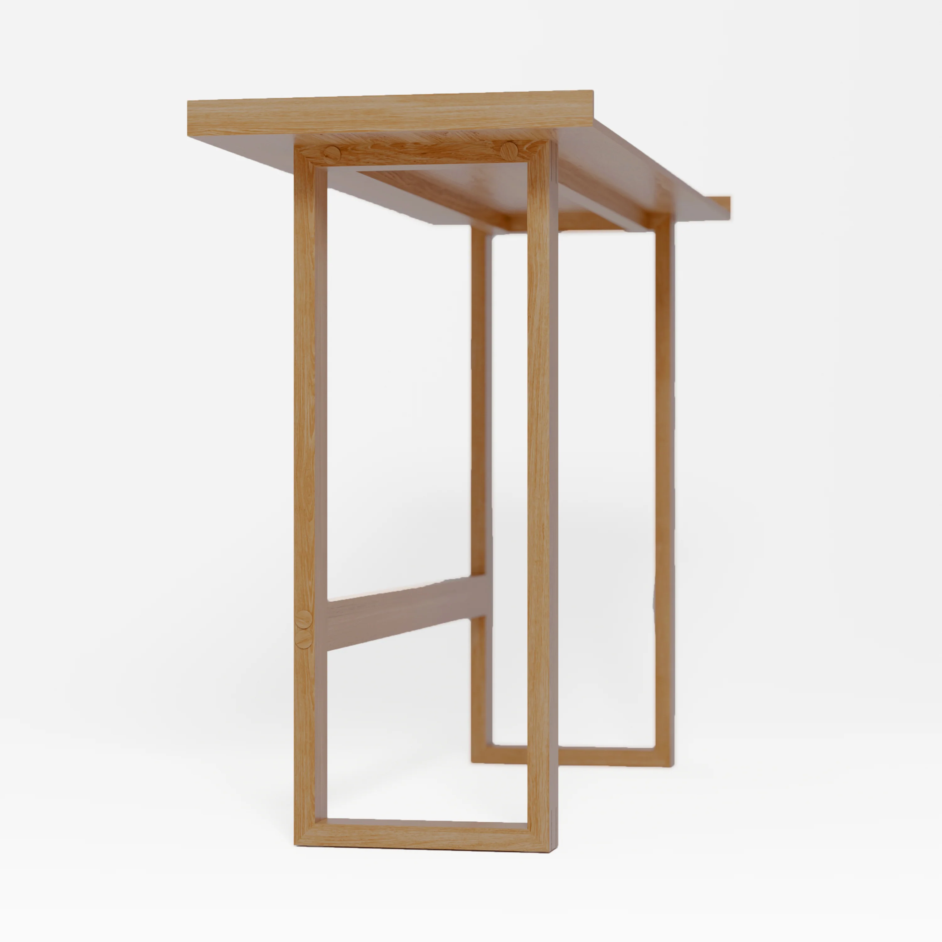 Slim laptop desk / dressing table - oak - design Lincoln Rivers for Wireworks - Image 5