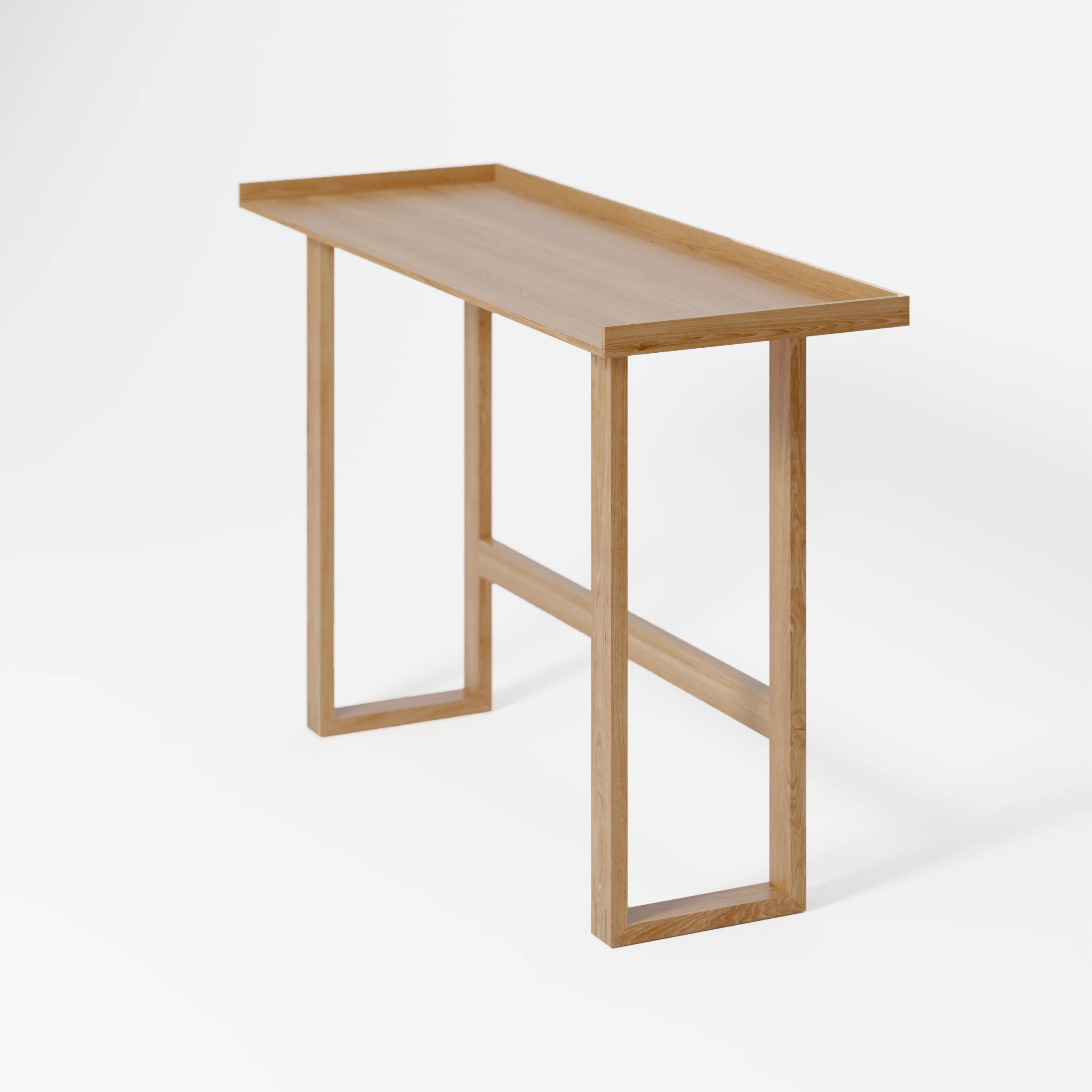 Slim laptop desk / dressing table - oak - design Lincoln Rivers for Wireworks - Image 6